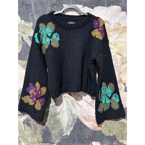 Maeve Embroidered Cropped Sweater Size S - Picture 6 of 9